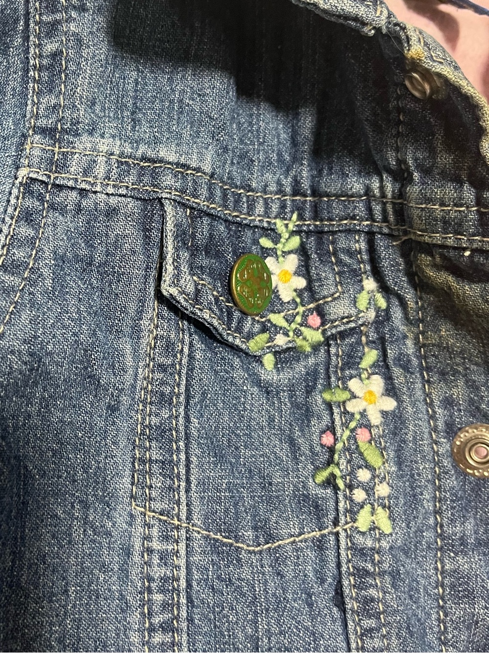 Vintage Oshkosh embroidered Jean jacket size 24 months - Picture 4 of 5